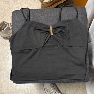 SHEIN Black Camisole with Keyhole Accent